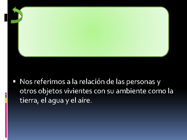  Nos referimos a la relación de las personas y otros objetos vivientes con