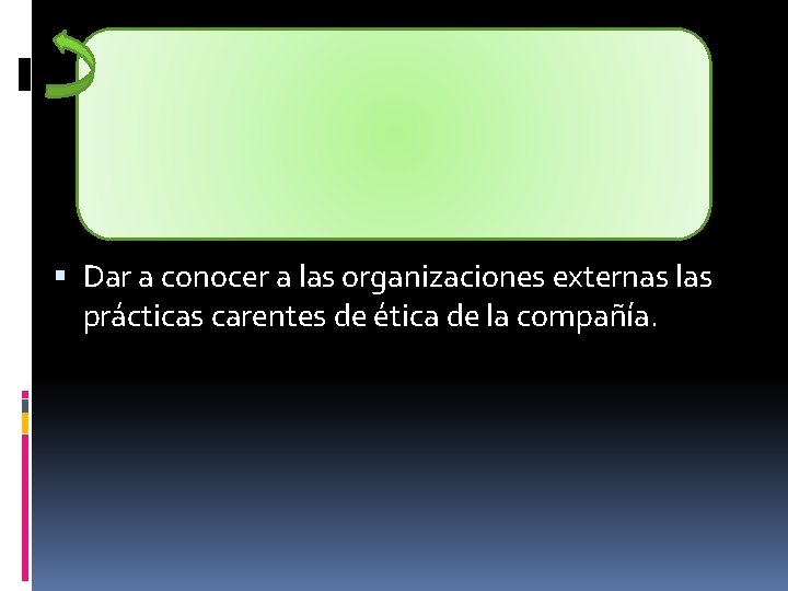 Dar a conocer a las organizaciones externas las prácticas carentes de ética de