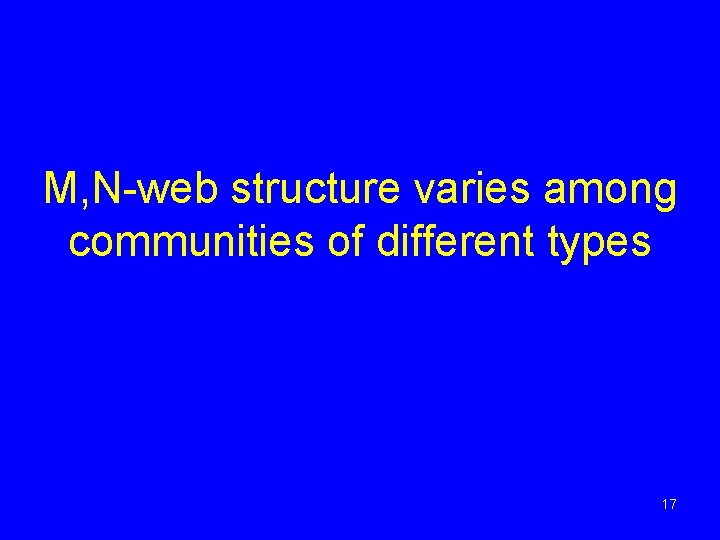 M, N-web structure varies among communities of different types 17 