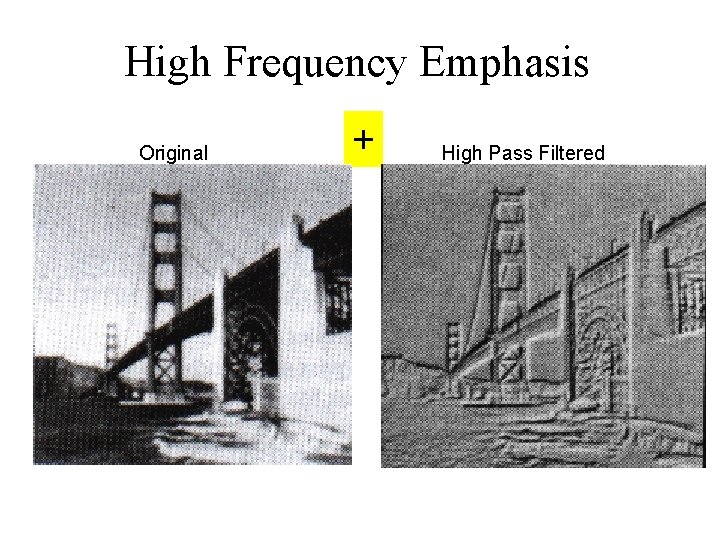 High Frequency Emphasis Original + High Pass Filtered 