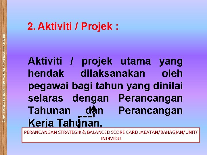 2. Aktiviti / Projek : FRIENDLY ECONOMICS (TRAINING AND SEMINAR CONSULTANT) Aktiviti / projek