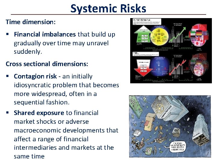 Systemic Risks Time dimension: § Financial imbalances that build up gradually over time may