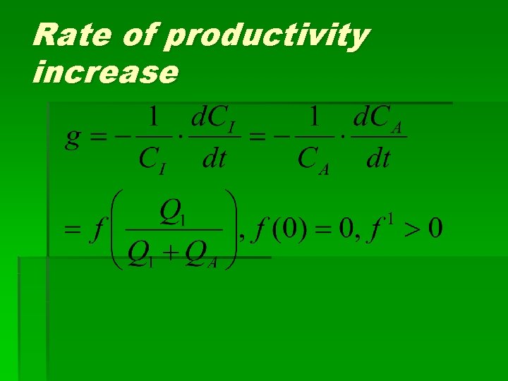 Rate of productivity increase 
