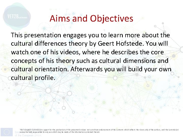 Aims and Objectives This presentation engages you to learn more about the cultural differences