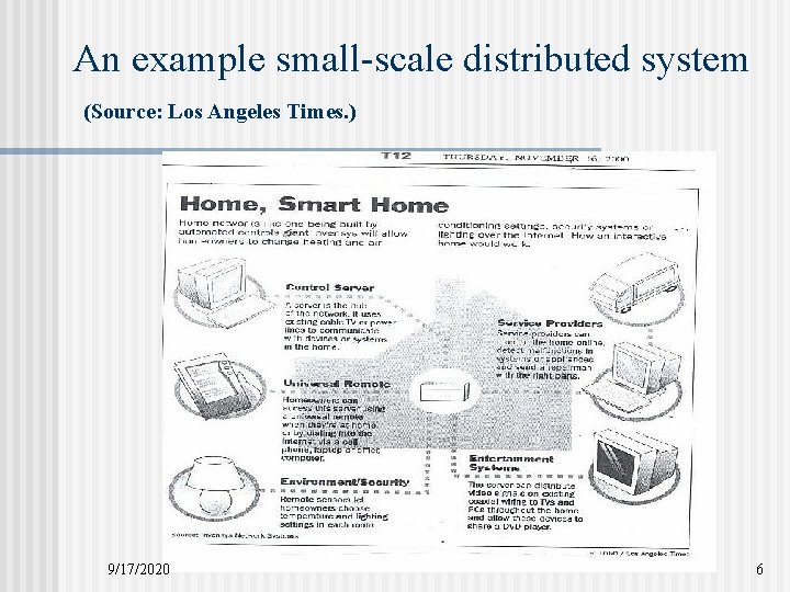 An example small-scale distributed system (Source: Los Angeles Times. ) 9/17/2020 6 An example small-scale distributed system (Source: Los Angeles Times. ) 9/17/2020 6