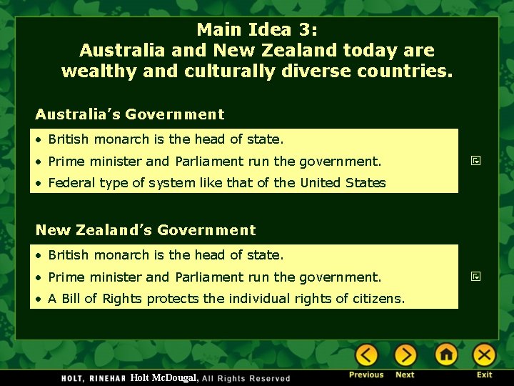 Main Idea 3: Australia and New Zealand today are wealthy and culturally diverse countries.