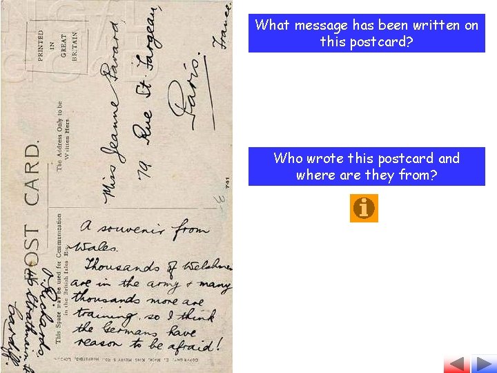 What message has been written on this postcard? Who wrote this postcard and where