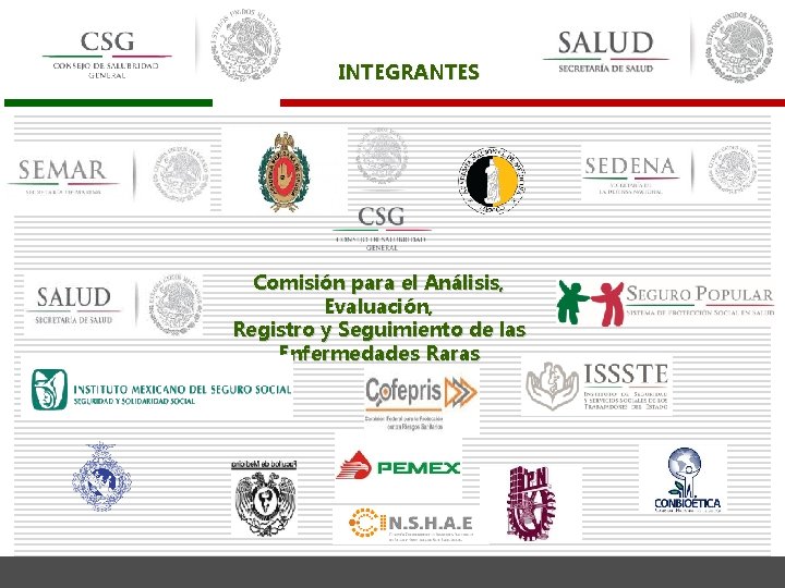 INTEGRANTES Comisión para el Análisis, Evaluación, Registro y Seguimiento de las Enfermedades Raras 20