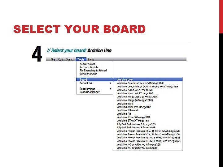 SELECT YOUR BOARD 