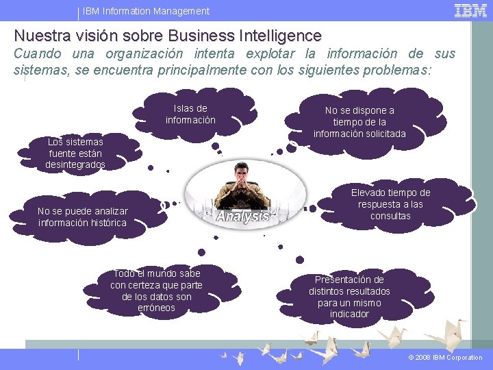 IBM Information Management Nuestra visión sobre Business Intelligence Cuando una organización intenta explotar la