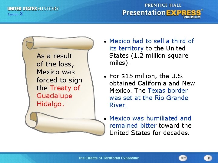 325 Section Chapter Section 1 As a result of the loss, Mexico was forced