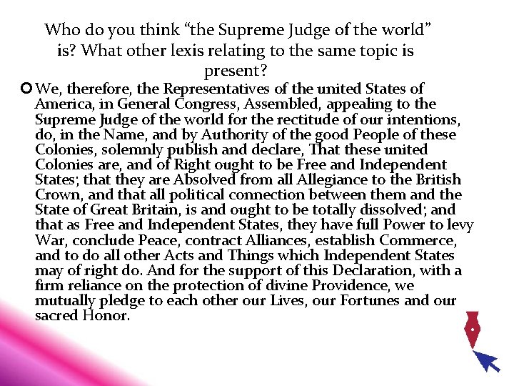  Who do you think “the Supreme Judge of the world” is? What other