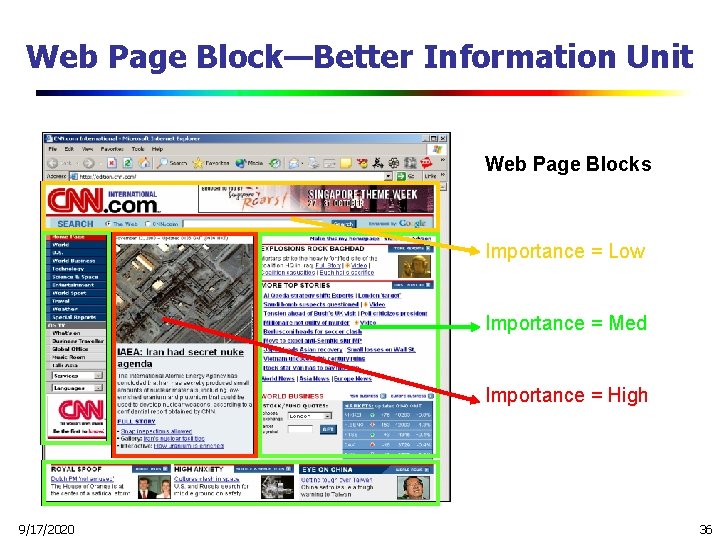 Web Page Block—Better Information Unit Web Page Blocks Importance = Low Importance = Med