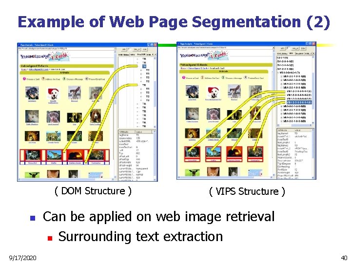 Example of Web Page Segmentation (2) ( DOM Structure ) n 9/17/2020 ( VIPS