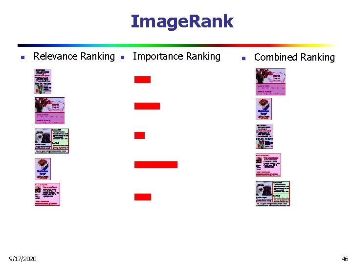 Image. Rank n Relevance Ranking 9/17/2020 n Importance Ranking n Combined Ranking 46 