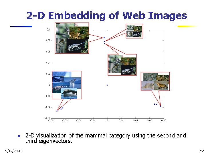 2 -D Embedding of Web Images n 9/17/2020 2 -D visualization of the mammal