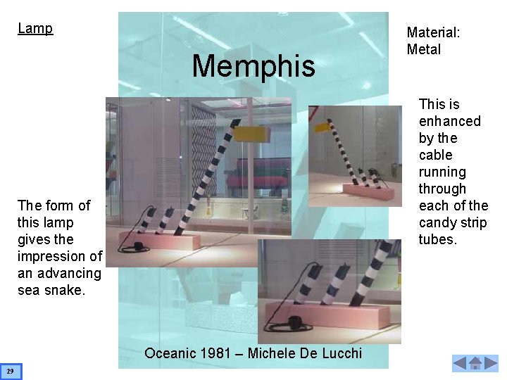 Lamp Memphis This is enhanced by the cable running through each of the candy