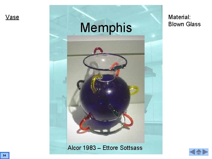 Vase Memphis Alcor 1983 – Ettore Sottsass 34 Material: Blown Glass 