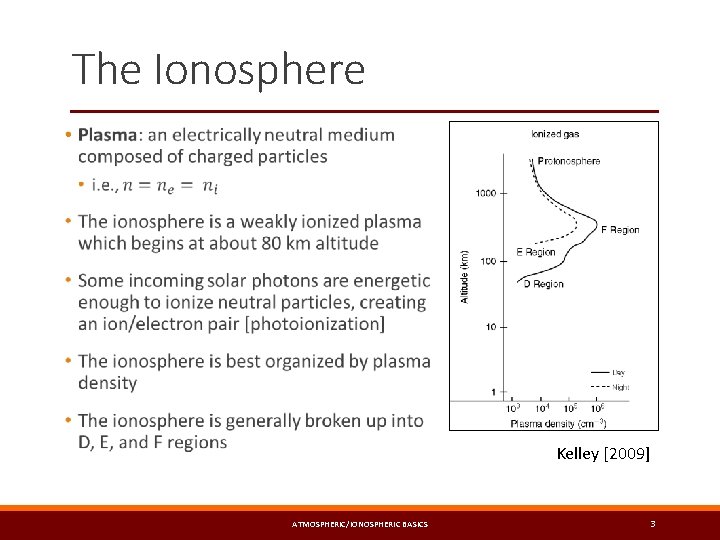 The Ionosphere • Kelley [2009] ATMOSPHERIC/IONOSPHERIC BASICS 3 