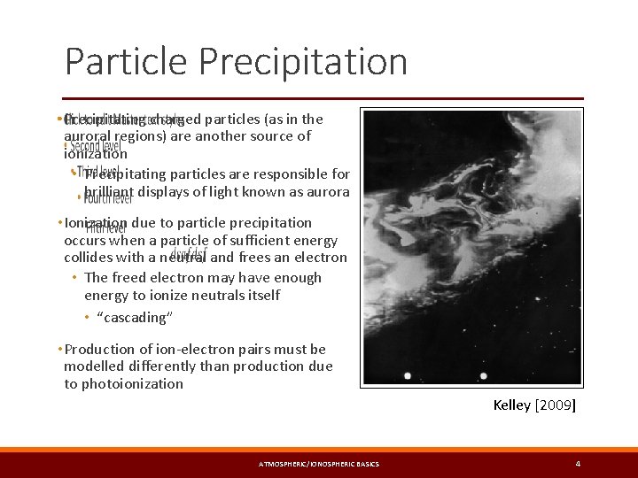 Particle Precipitation • Precipitating charged particles (as in the auroral regions) are another source