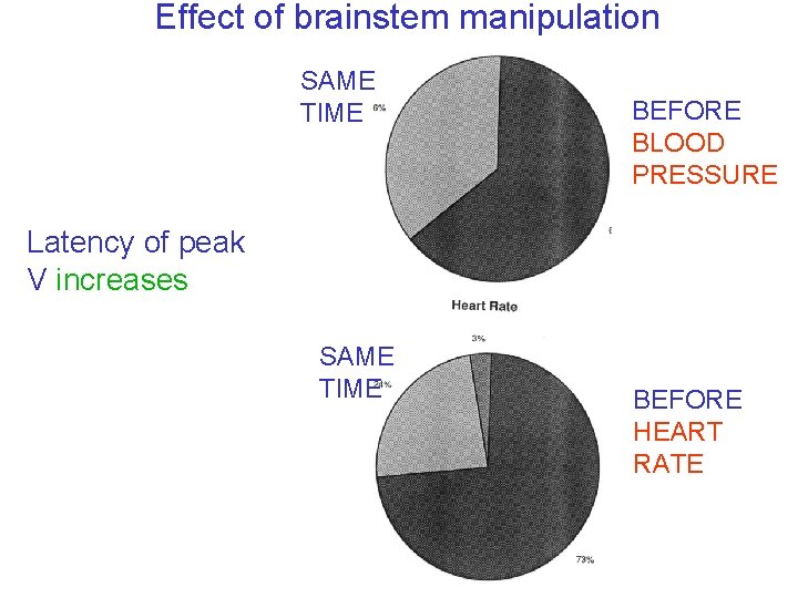 Effect of brainstem manipulation SAME TIME BEFORE BLOOD PRESSURE Latency of peak V increases