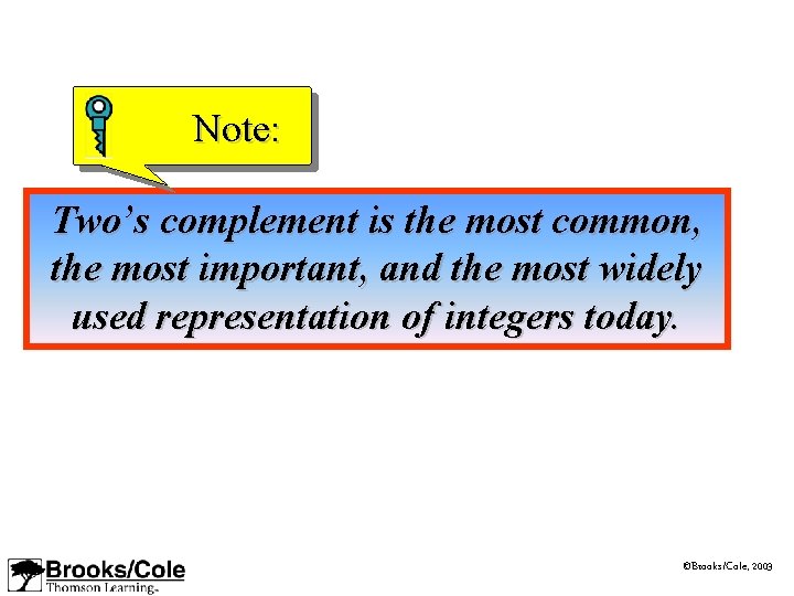 Note: Two’s complement is the most common, the most important, and the most widely