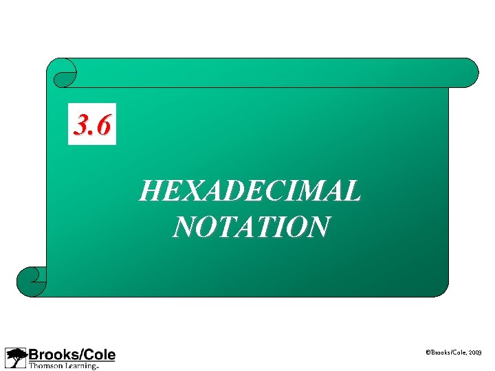 3. 6 HEXADECIMAL NOTATION ©Brooks/Cole, 2003 