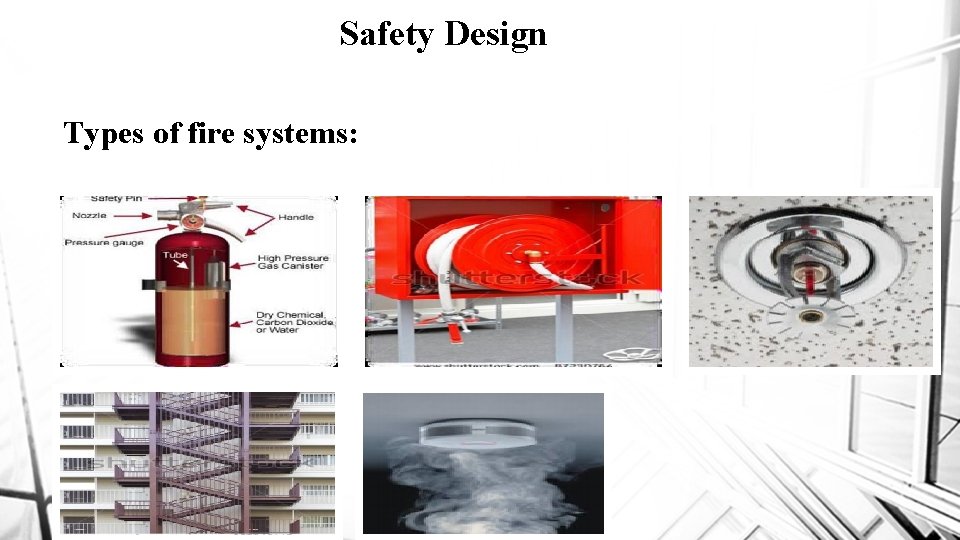 Safety Design Types of fire systems: 