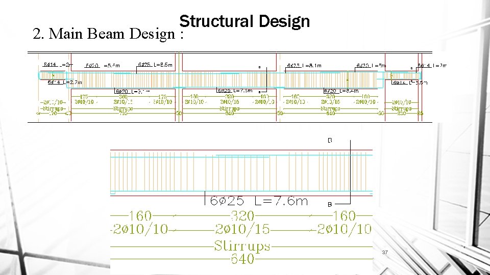 Structural Design 2. Main Beam Design : 37 