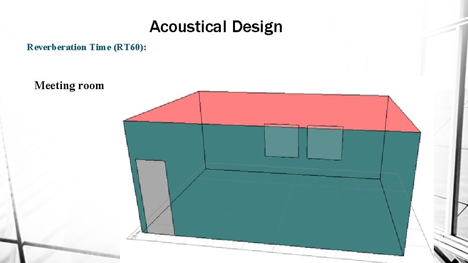 Acoustical Design Reverberation Time (RT 60): Meeting room 