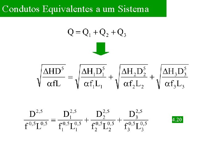 Condutos Equivalentes a um Sistema 4. 20 