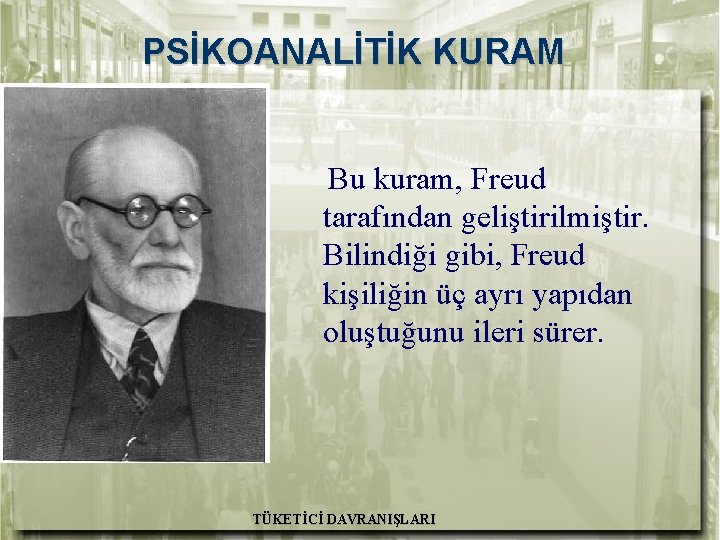 PSİKOANALİTİK KURAM Bu kuram, Freud tarafından geliştirilmiştir. Bilindiği gibi, Freud kişiliğin üç ayrı yapıdan