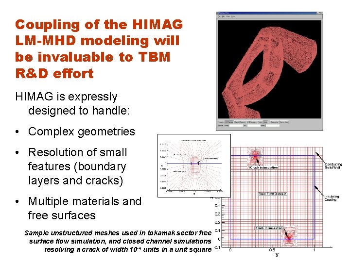 Coupling of the HIMAG LM-MHD modeling will be invaluable to TBM R&D effort HIMAG