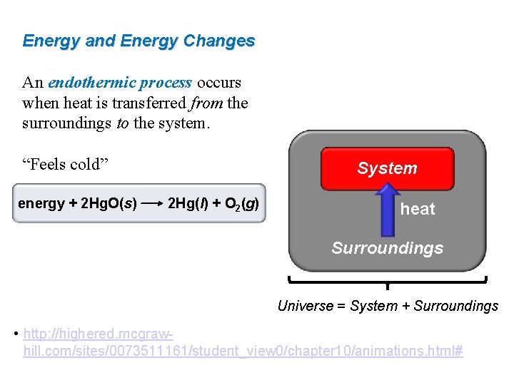Energy and Energy Changes An endothermic process occurs when heat is transferred from the