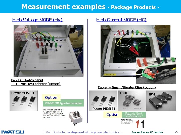 Measurement examples High Voltage MODE (HV) - Package Products - High Current MODE (HC)