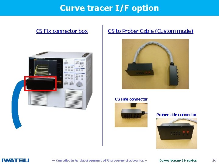 Curve tracer I/F option 　　 CS Fix connector box CS to Prober Cable (Custom