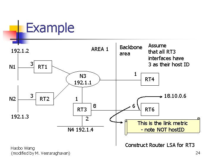 Example AREA 1 192. 1. 2 N 1 3 RT 1 1 N 3