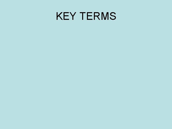 KEY TERMS 
