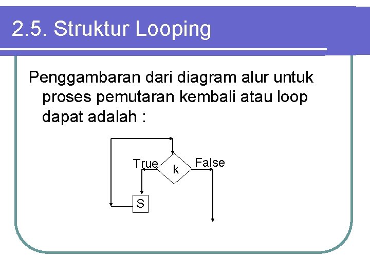 2. 5. Struktur Looping Penggambaran dari diagram alur untuk proses pemutaran kembali atau loop