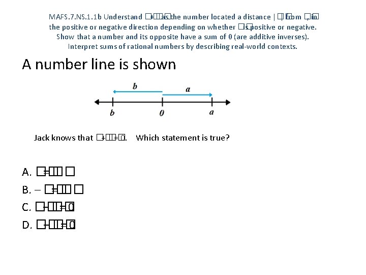 MAFS. 7. NS. 1. 1 b Understand �� + �� as the number located