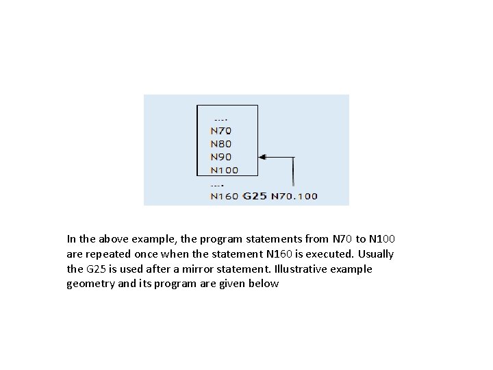 In the above example, the program statements from N 70 to N 100 are