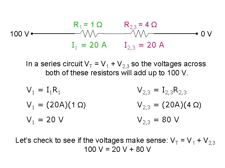 100 V R 1 = 1 Ω R 2, 3 = 4 Ω I