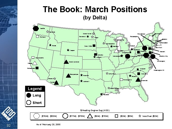 The Book: March Positions (by Delta) Seattle Spokane Grand Forks Bismarck Portland Providence Burlington