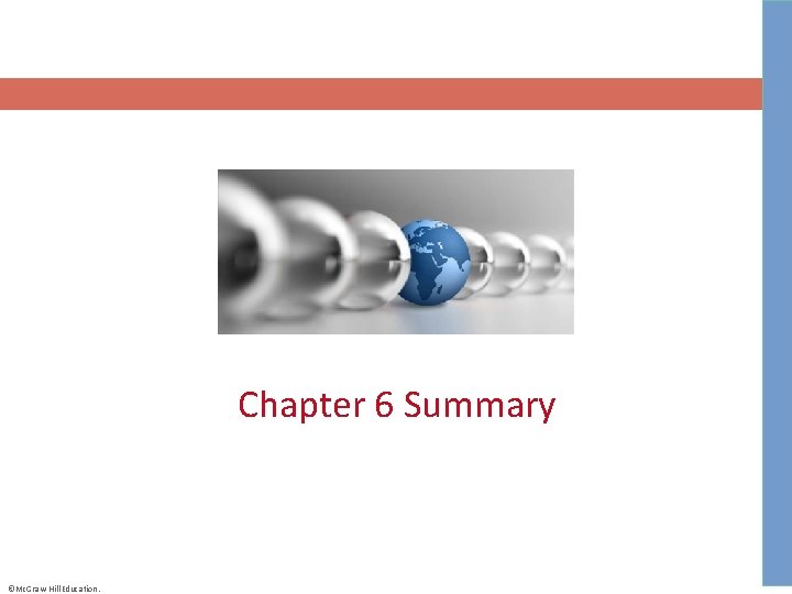 Chapter 6 Summary ©Mc. Graw-Hill Education. 