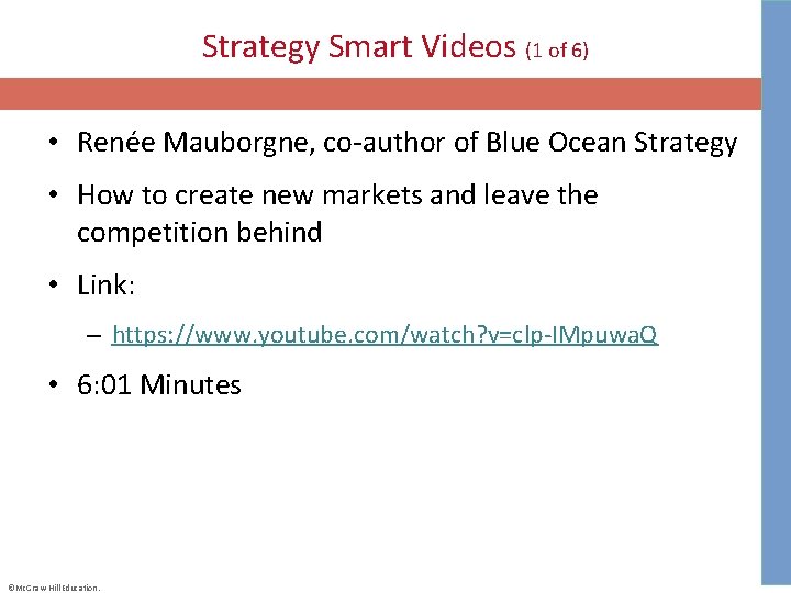 Strategy Smart Videos (1 of 6) • Renée Mauborgne, co-author of Blue Ocean Strategy