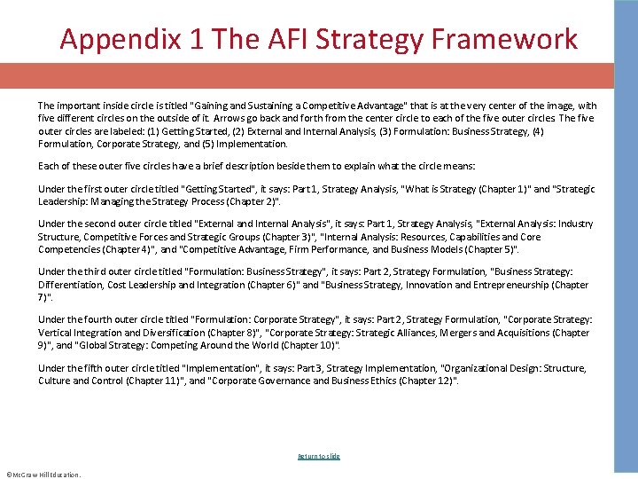 Appendix 1 The AFI Strategy Framework The important inside circle is titled "Gaining and