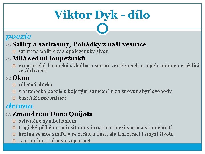 Viktor Dyk - dílo poezie Satiry a sarkasmy, Pohádky z naší vesnice satiry na