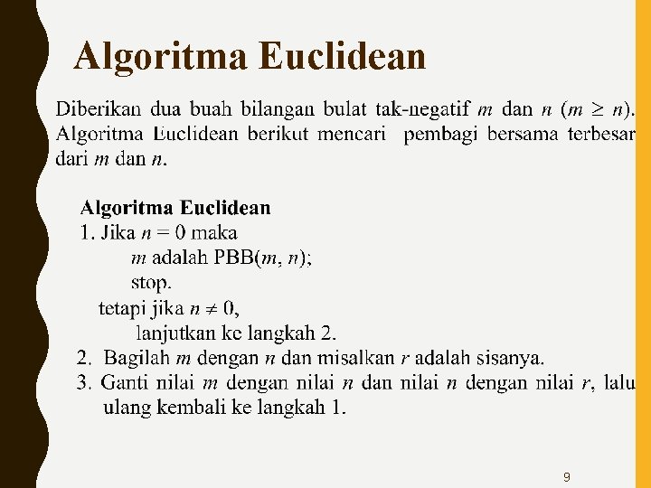 Algoritma Euclidean 9 
