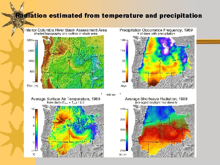 Radiation estimated from temperature and precipitation 