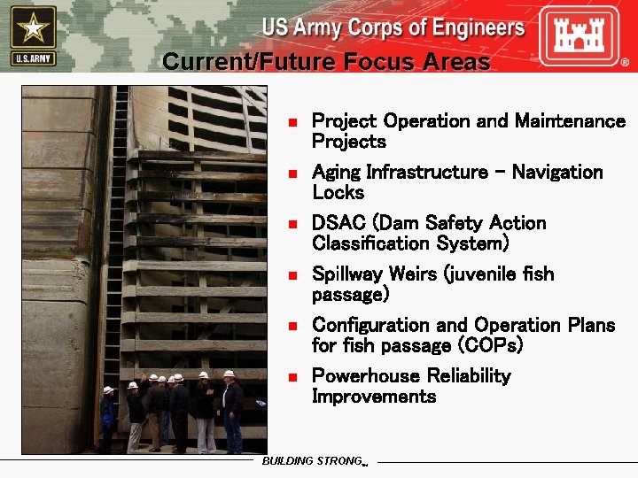 Current/Future Focus Areas n n n Project Operation and Maintenance Projects Aging Infrastructure –